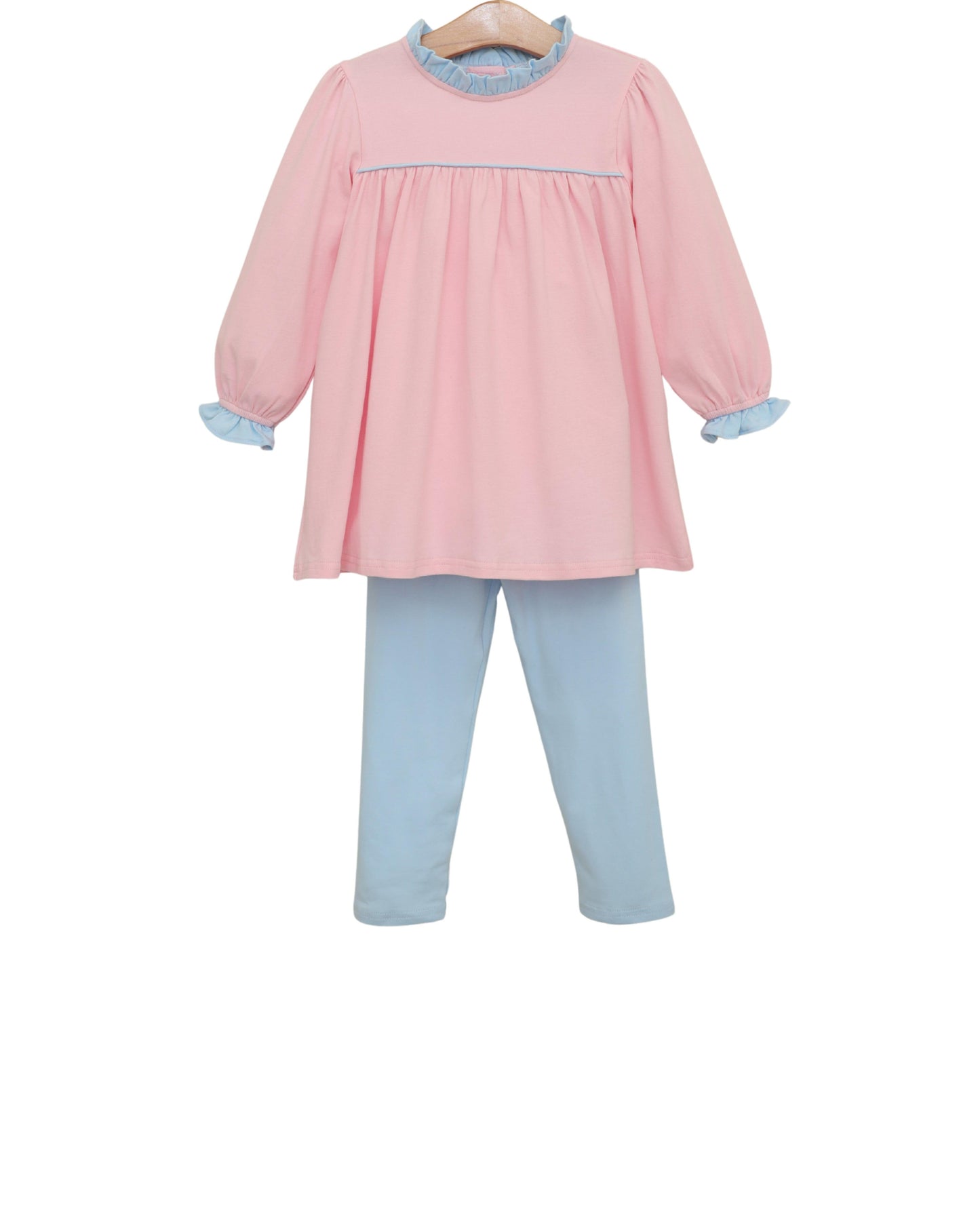 Annie Pants Set- Light Pink/Light Blue