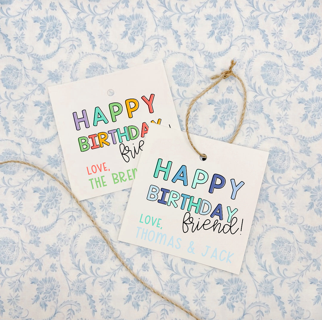 Happy Birthday Friend Gift Tags