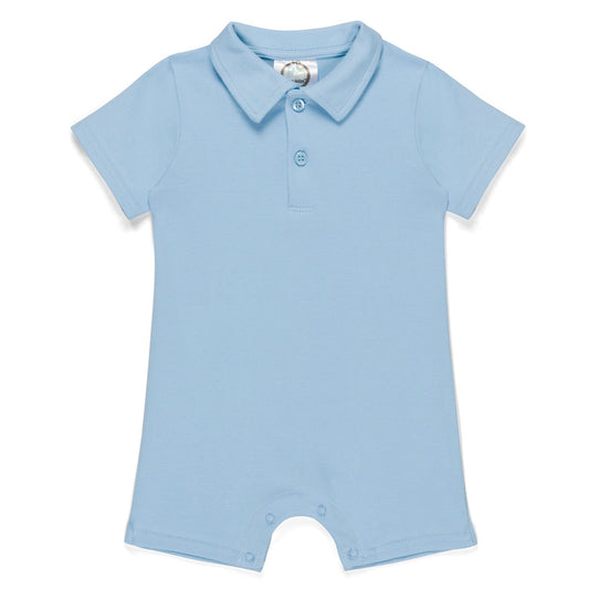 Upgrade to Boys Blue Collared Onesie (6M-3T)
