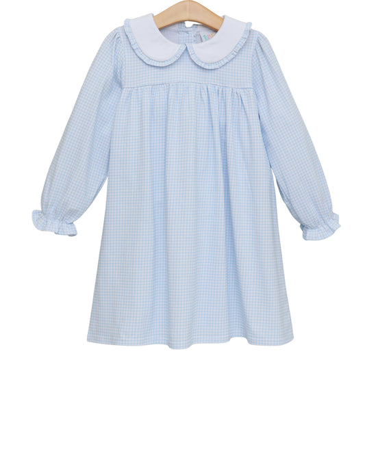 Catherine Dress- Light Blue Windowpane